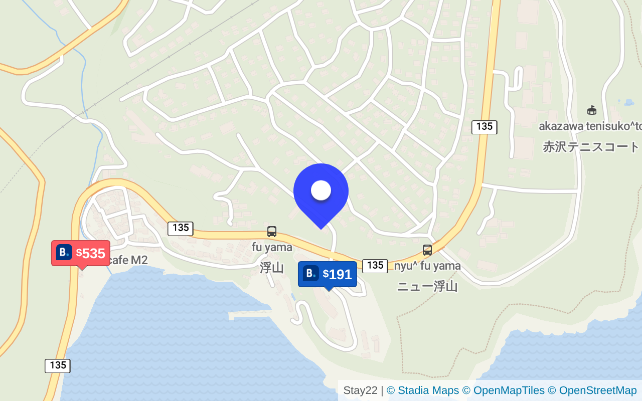 Map preview of hotels near this onsen