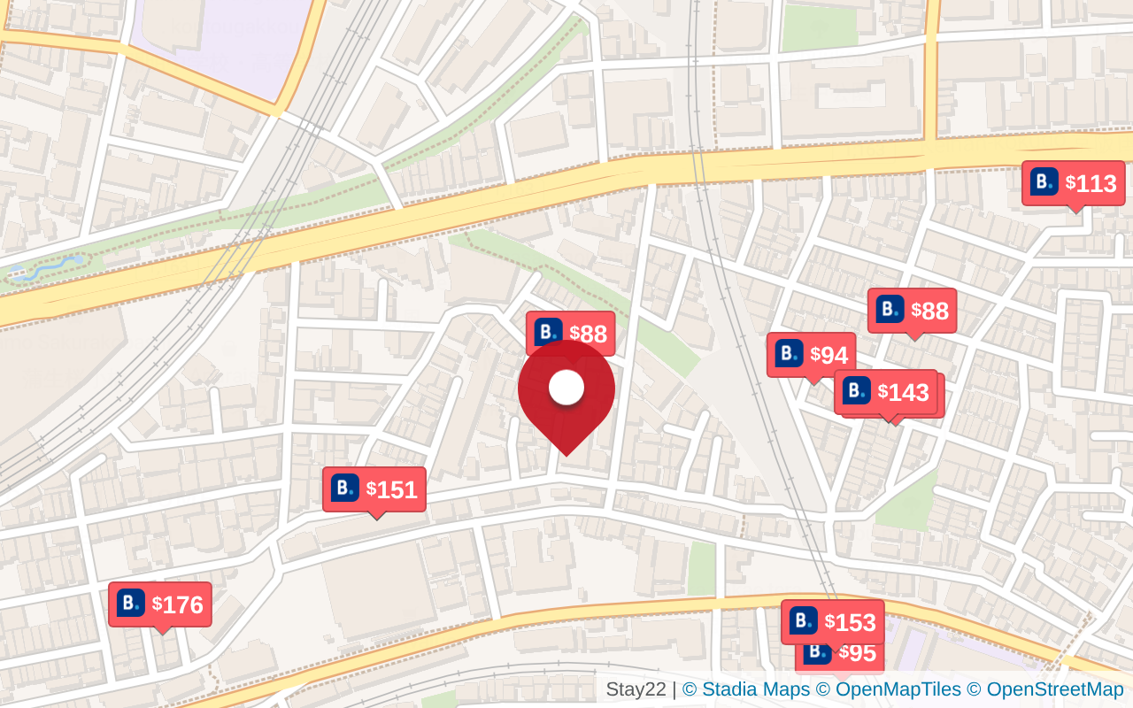 Map preview of hotels near this onsen