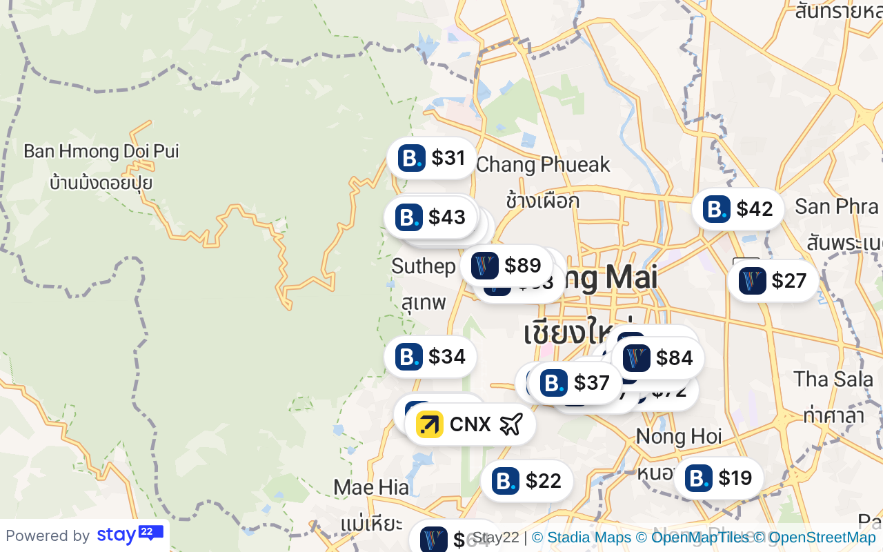 Chiang Mai Hotel Map