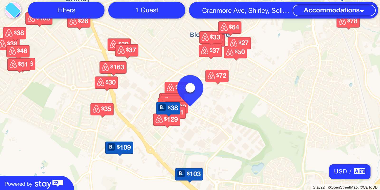 Places to stay near Cranmore Ave, Shirley, Solihull B90 4LE, UK