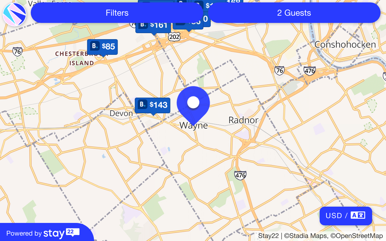 Places to stay near Omega Cleaning, 120, North Wayne Avenue, Radnor