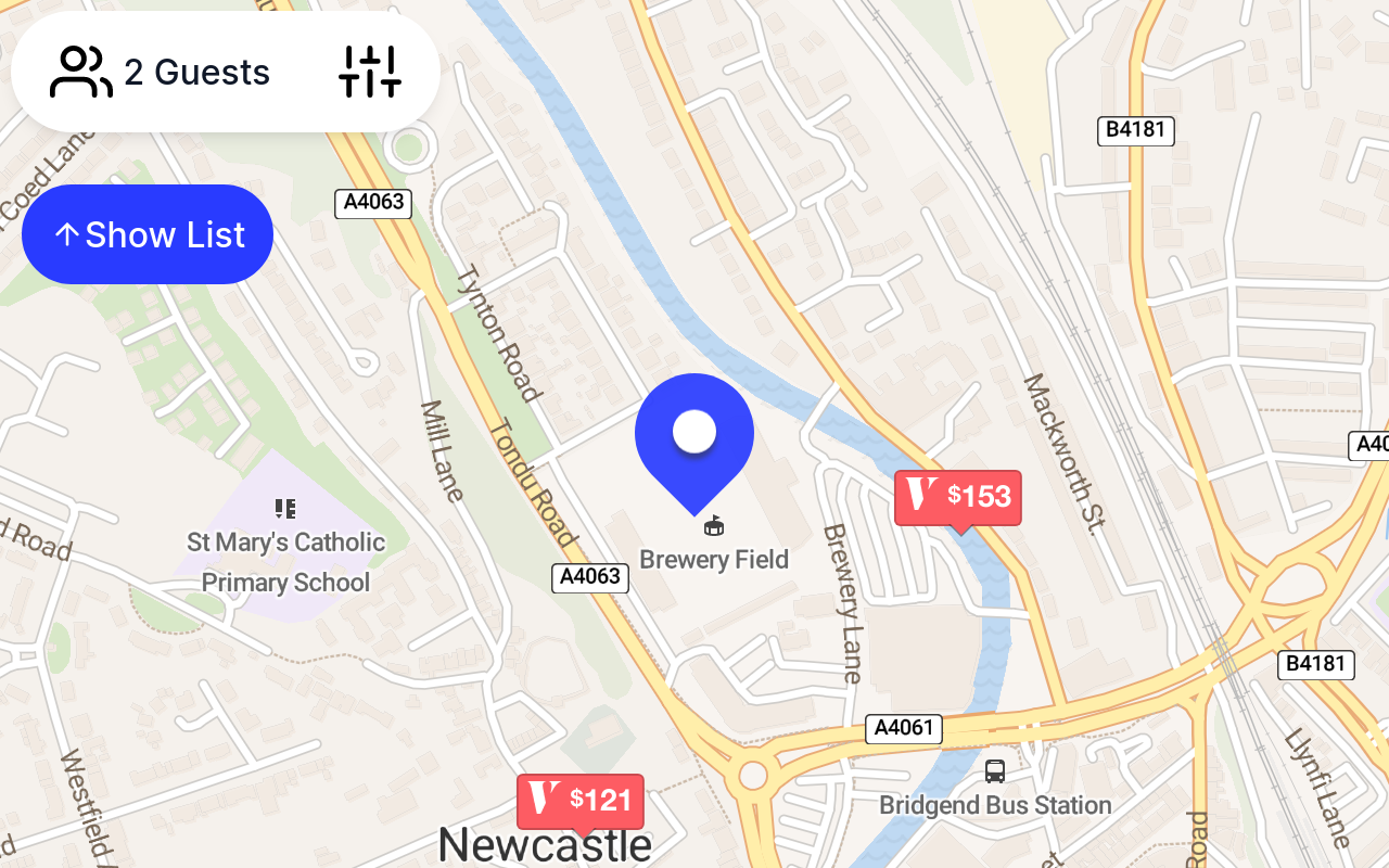 Places to stay near Brewery Field, Brewery Lane, Bridgend, Newcastle, Bridgend County Borough