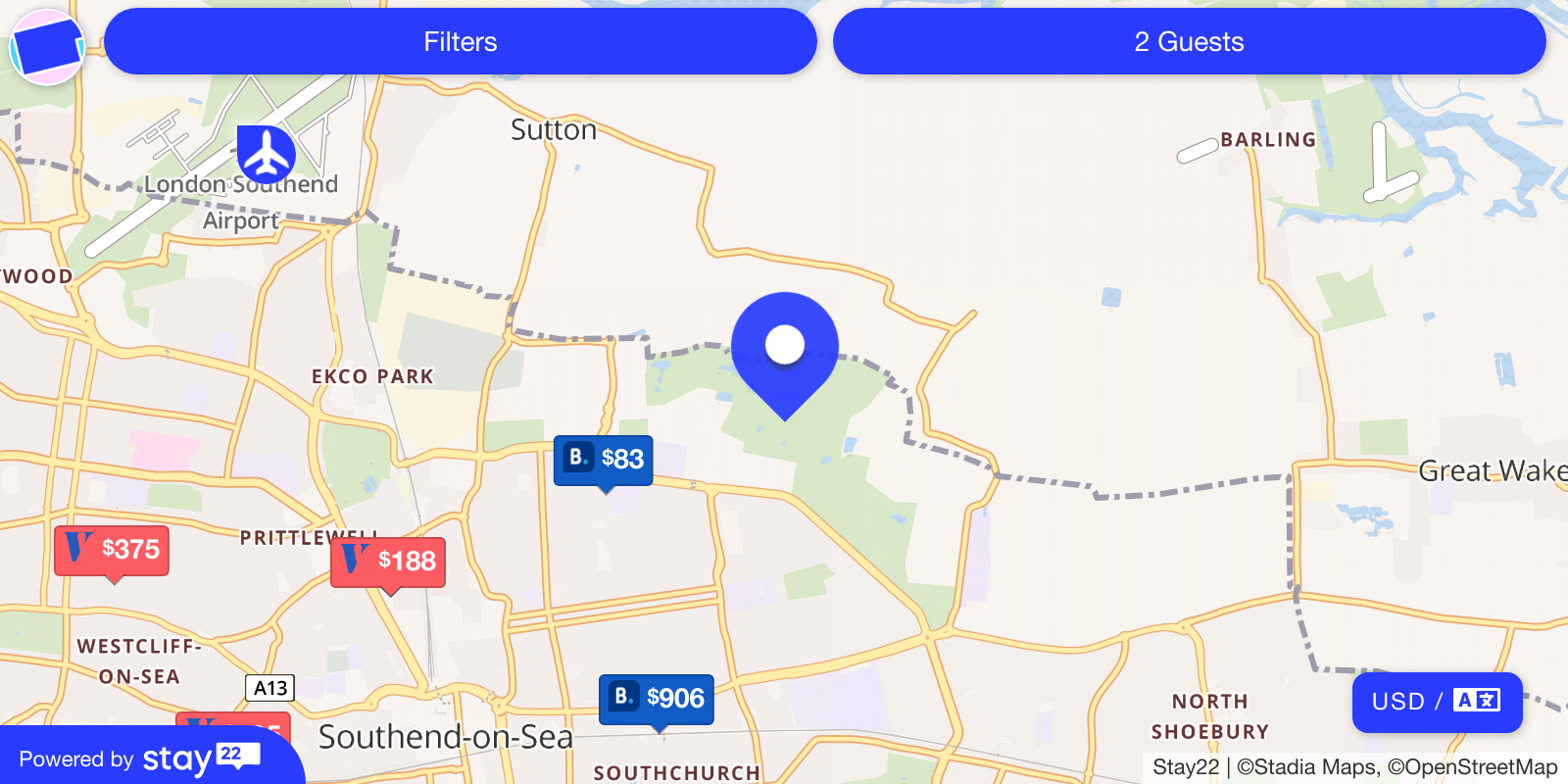 Places to stay near Garon Park Golf Complex, Eastern Avenue, Southend