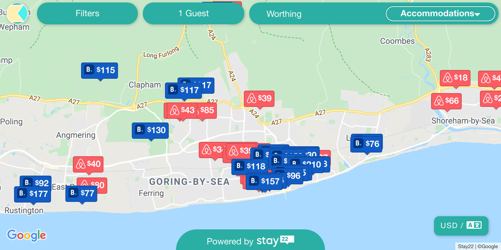 Worthing Bus Routes Map